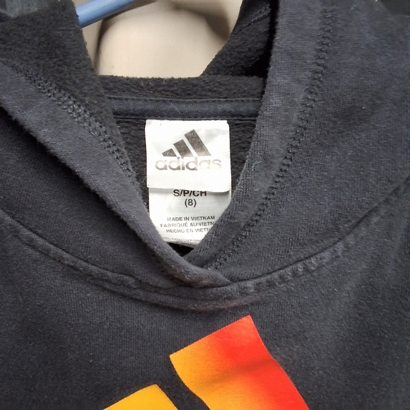 Adidas Kids Black Hoodie with Multicolor Logo - Picture 8 of 8